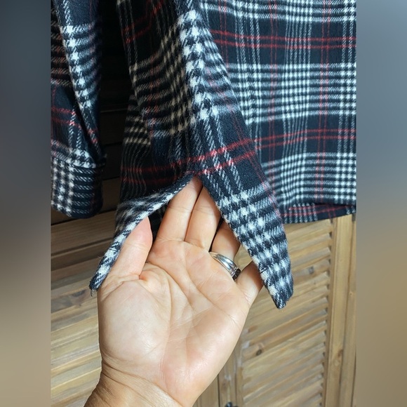 Vintage wool blend black,red plaid,Jones NY Country lightweight zip jacket SZ-12 - Picture 7 of 9